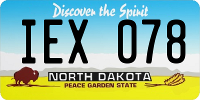 ND license plate IEX078