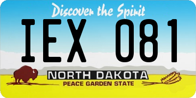 ND license plate IEX081