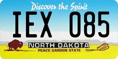 ND license plate IEX085