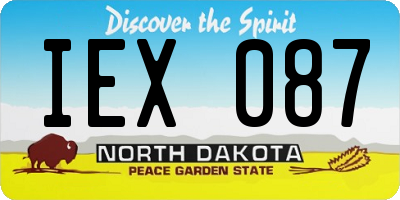 ND license plate IEX087