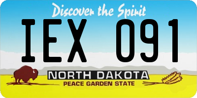 ND license plate IEX091