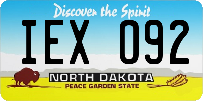 ND license plate IEX092