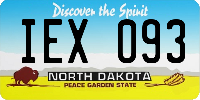 ND license plate IEX093