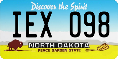 ND license plate IEX098