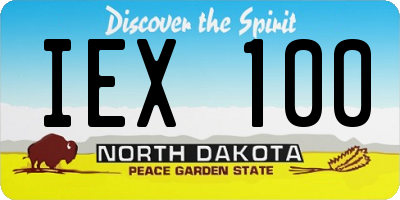 ND license plate IEX100