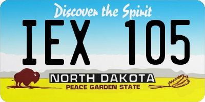 ND license plate IEX105