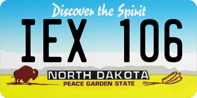 ND license plate IEX106
