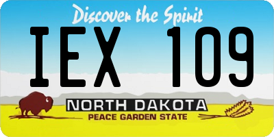 ND license plate IEX109