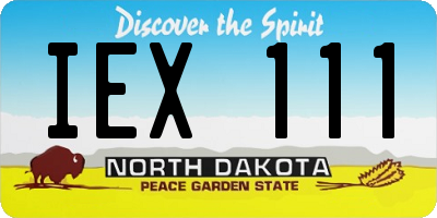 ND license plate IEX111