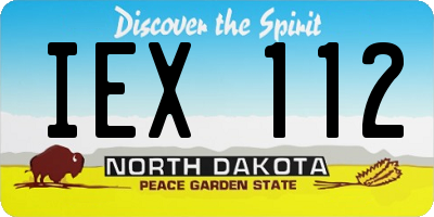 ND license plate IEX112