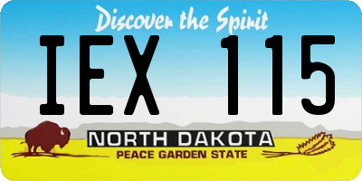 ND license plate IEX115