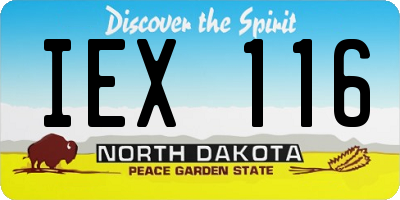 ND license plate IEX116