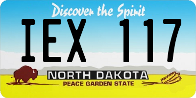 ND license plate IEX117