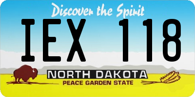 ND license plate IEX118