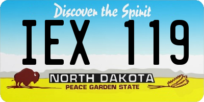 ND license plate IEX119