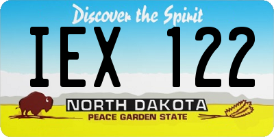 ND license plate IEX122