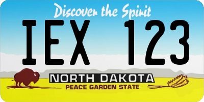 ND license plate IEX123