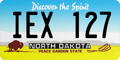 ND license plate IEX127