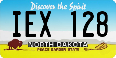 ND license plate IEX128