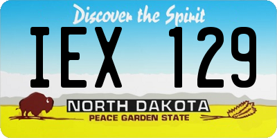ND license plate IEX129