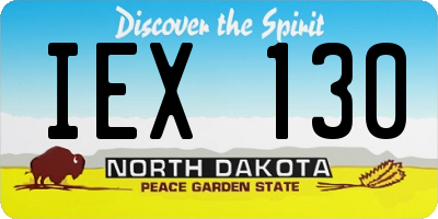 ND license plate IEX130