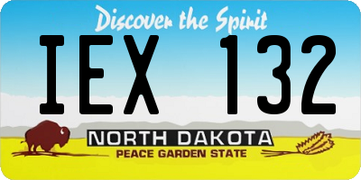 ND license plate IEX132