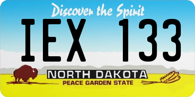 ND license plate IEX133