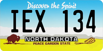 ND license plate IEX134