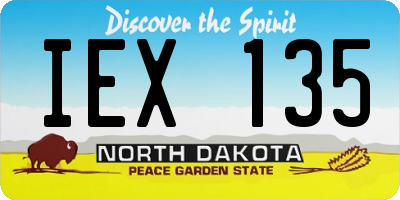 ND license plate IEX135