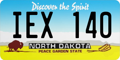 ND license plate IEX140