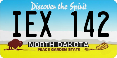 ND license plate IEX142