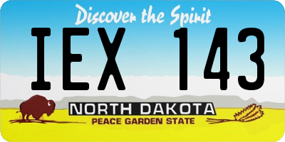 ND license plate IEX143