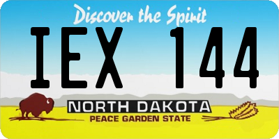 ND license plate IEX144