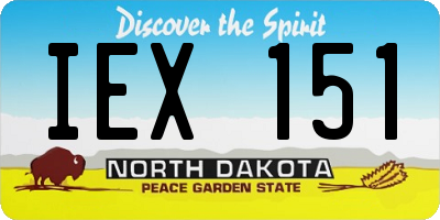 ND license plate IEX151