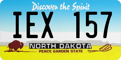 ND license plate IEX157