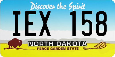 ND license plate IEX158