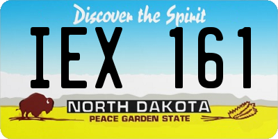 ND license plate IEX161