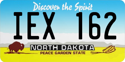 ND license plate IEX162