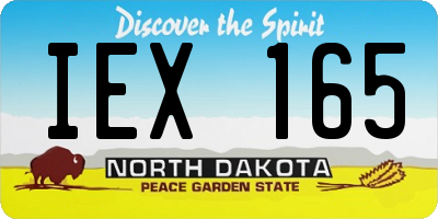 ND license plate IEX165