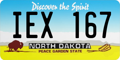 ND license plate IEX167