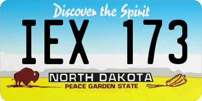 ND license plate IEX173