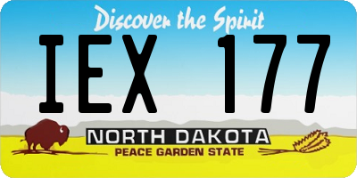 ND license plate IEX177