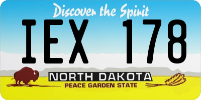 ND license plate IEX178