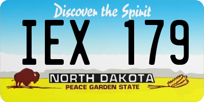 ND license plate IEX179