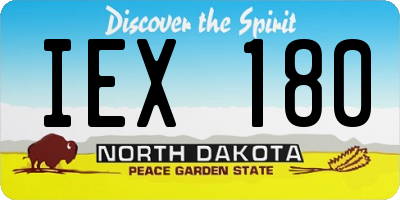 ND license plate IEX180