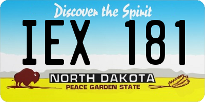 ND license plate IEX181
