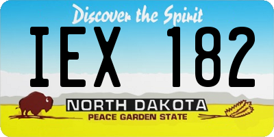 ND license plate IEX182