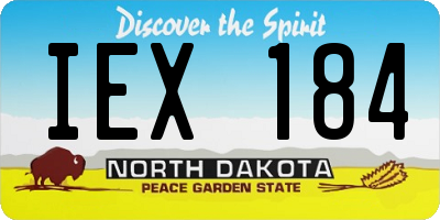 ND license plate IEX184
