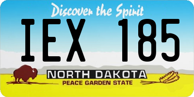 ND license plate IEX185