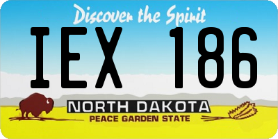 ND license plate IEX186